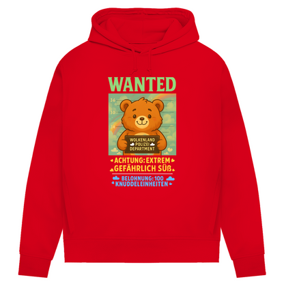 Damen Premium Bio Hoodie Wanted Glücksbärchi Wolkenland Extrem Gefährlich Süß Red