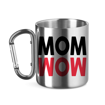 MOM WOW - Edelstahltasse mit Karabinergriff