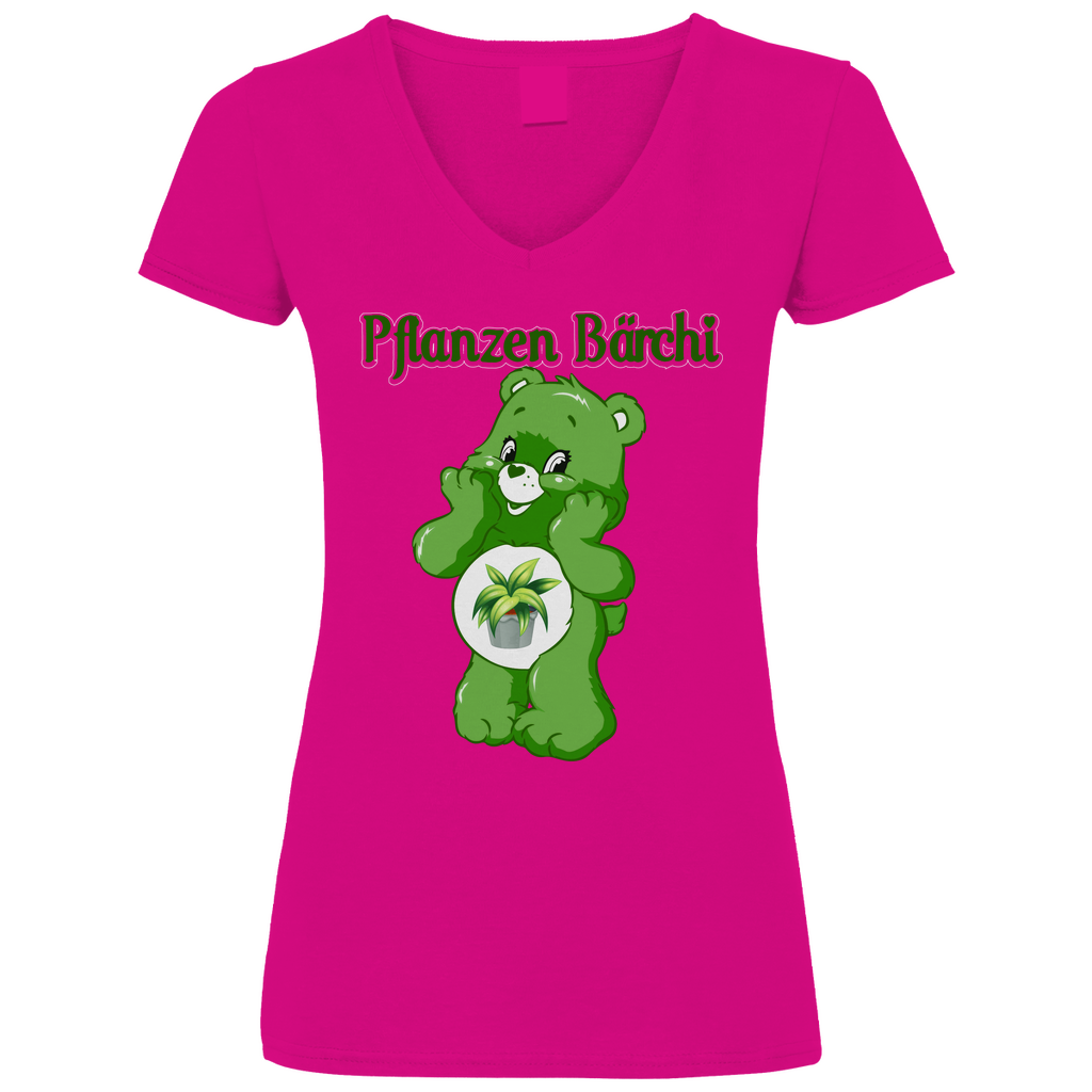 Pflanzen Bärchi - Glücksbärchi - V-Neck Damenshirt