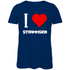 I love Strammsein - Damen Premium Bio T-Shirt Navy