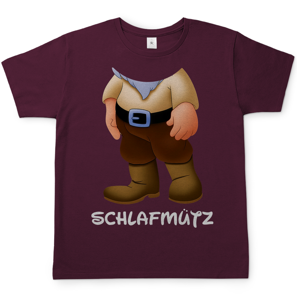 Schneewittchen und die 7 Zwerge - Schlafmütz - Herren Shirt Burgundy