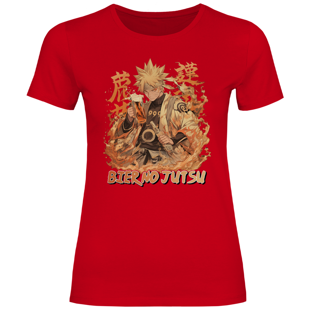 Naruto Bier no Jutsu - Damenshirt Red