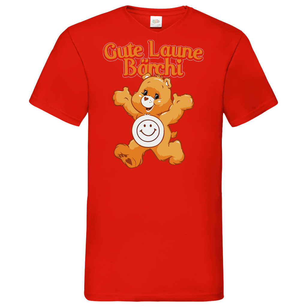 Gute Laune Bärchi - Glücksbärchi - Herren V-Neck Shirt Red