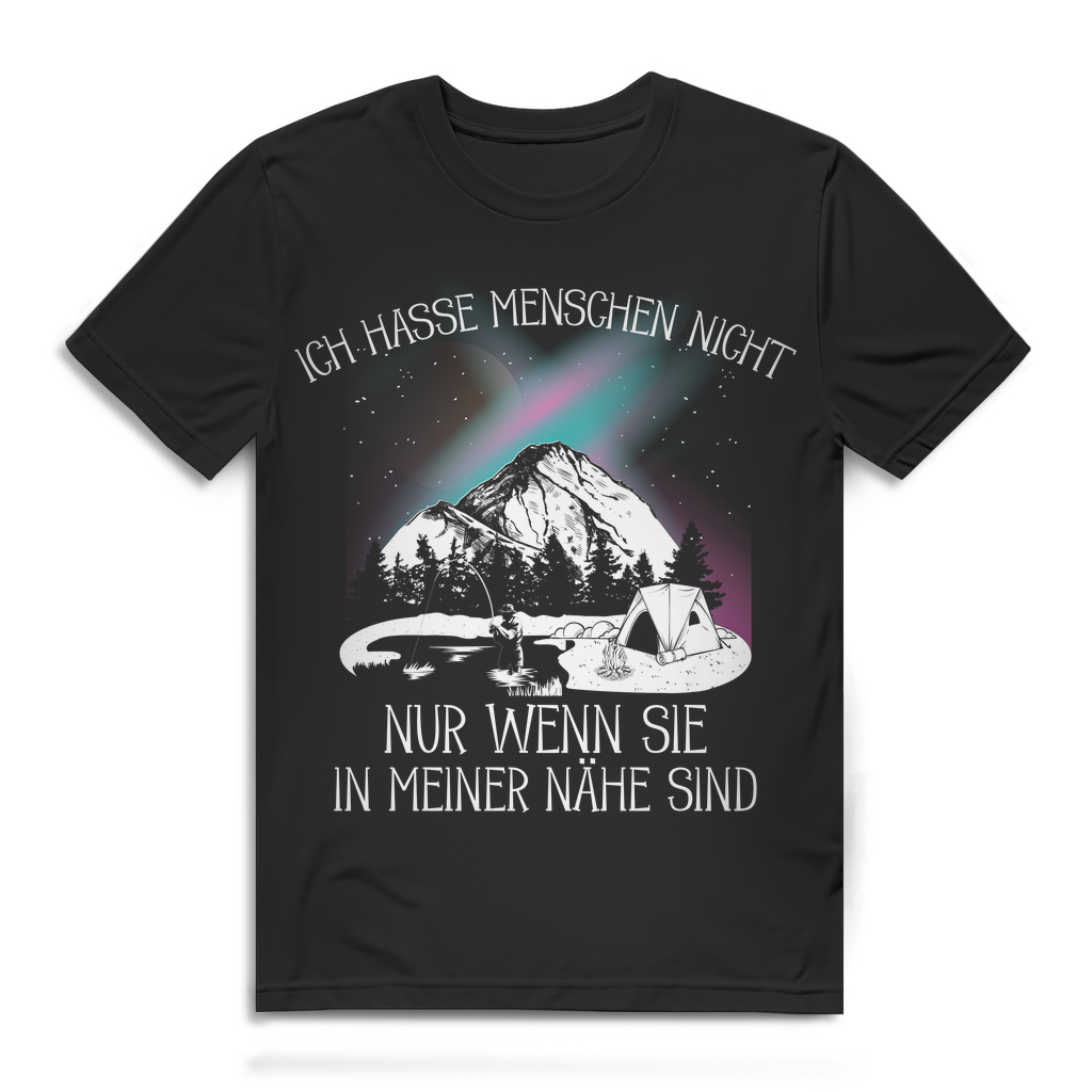 Herren T-Shirt Ich hasse Menschen nicht Outdoor Introvert Shirt Black