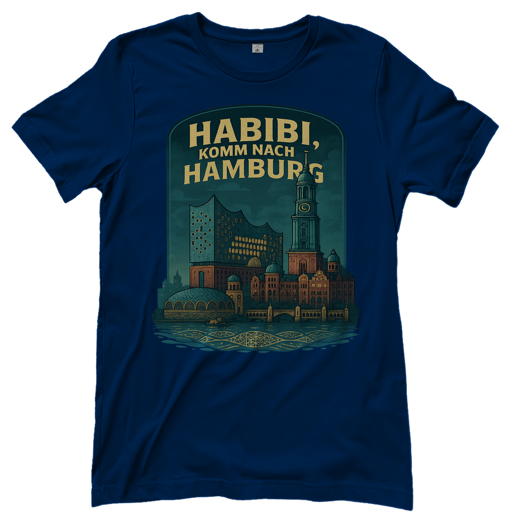 Habibi komm nach Hamburg - Damen T-Shirt Navy