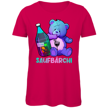 Saufbärchi - Glücksbärchi - Damen Premium Bio T-Shirt Fuchsia