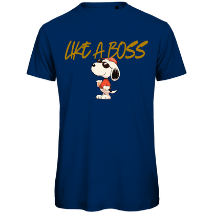 Peanuts Snoopy mit Bier Like a Boss - Herren Premium Bio T-Shirt