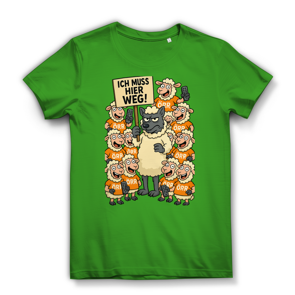 Wolf unter Schlafschafen ich muss hier weg - Damen Premium Bio T-Shirt Real Green