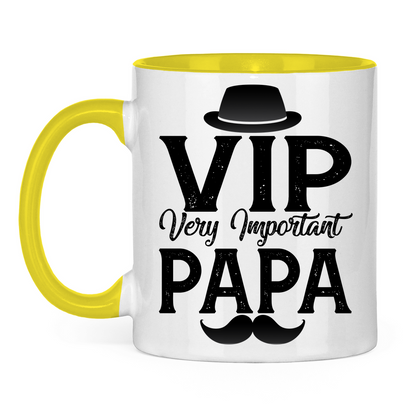 VIP very important Papa - Tasse zweifarbig Yellow