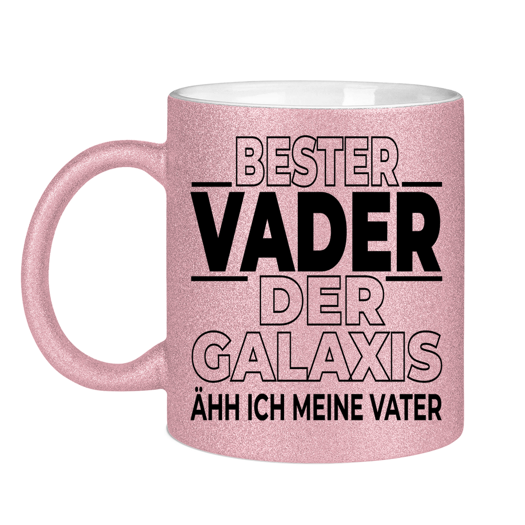 Bester Vader der Galaxis ähh ich meine Vater - Glitzertasse Pink Glitter One size