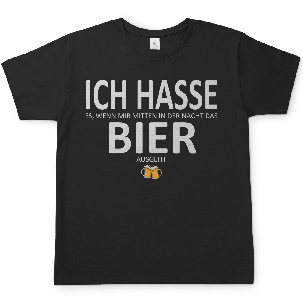 Hasse es wenn mir Bier ausgeht - Herren Shirt Black