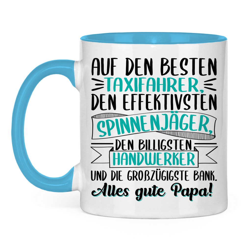 Auf den besten. Alles gute Papa! - Tasse zweifarbig