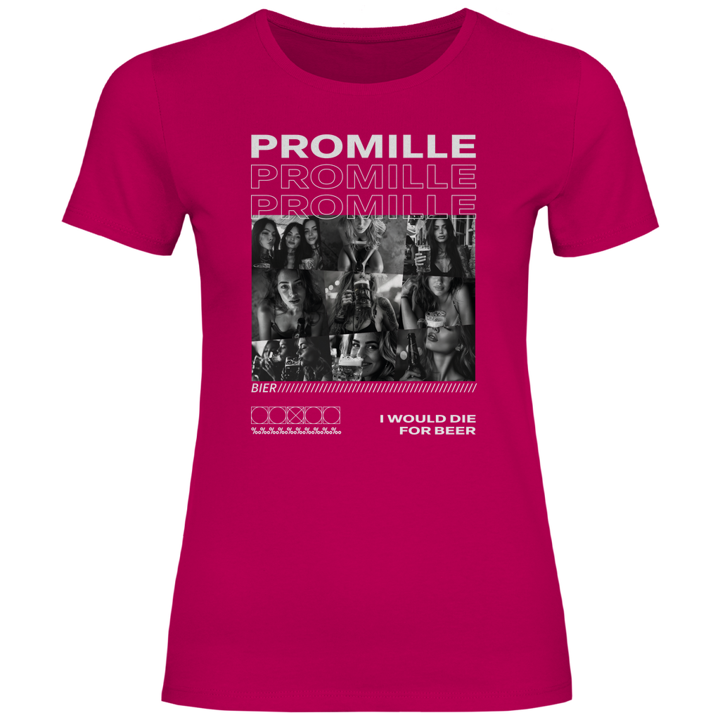Promille Bier i would die for beer - Damenshirt Sorbet