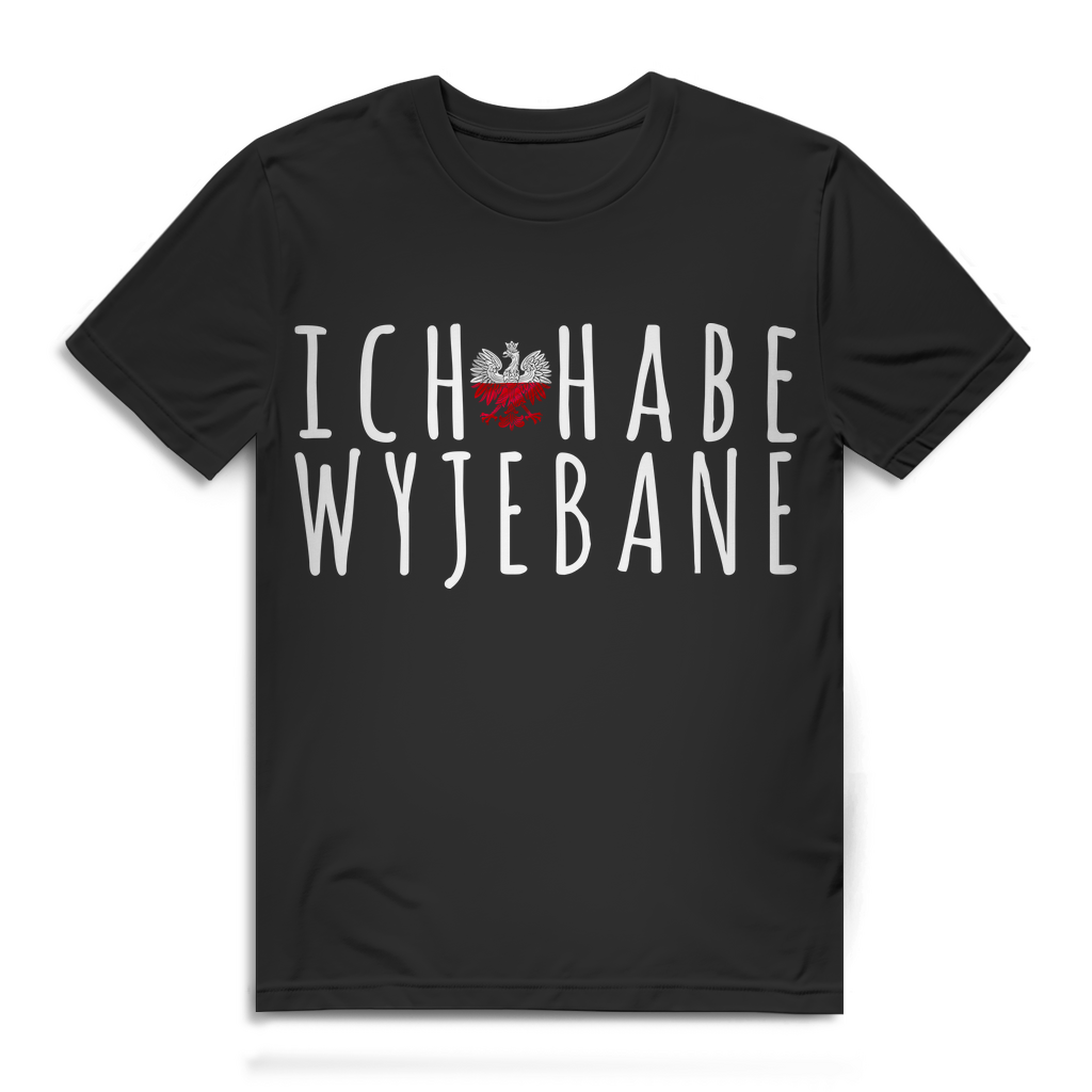 Wyjebane Shirt Männer – Lustiges Polska T-Shirt mit Spruch und polnischem Adler Black