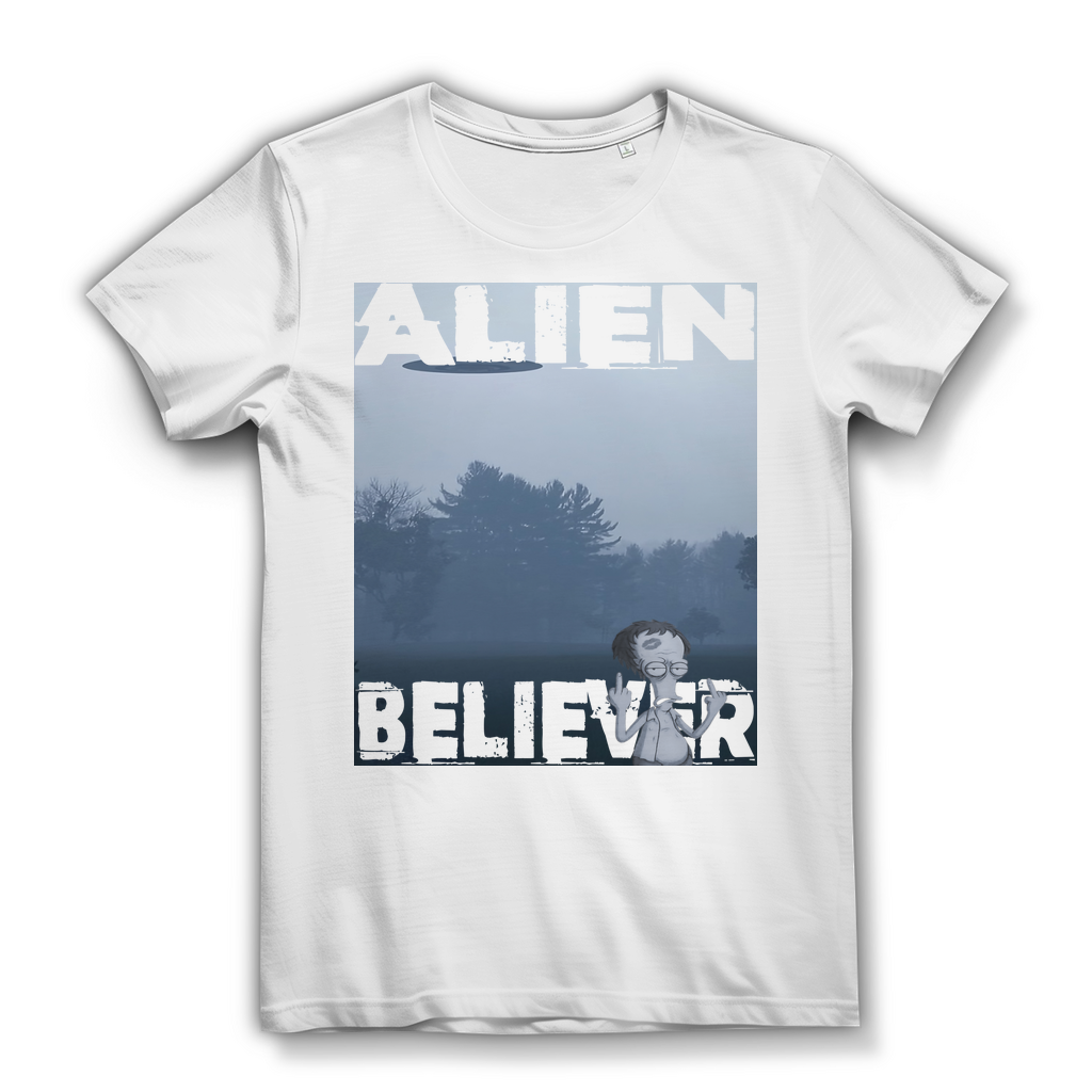 Alien Believer Roger - Damen Premium Bio T-Shirt White