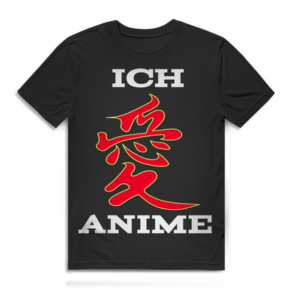 Anime Shirt Herren – Ich liebe Anime Kanji Design – Japan Fan T-Shirt Geschenk
