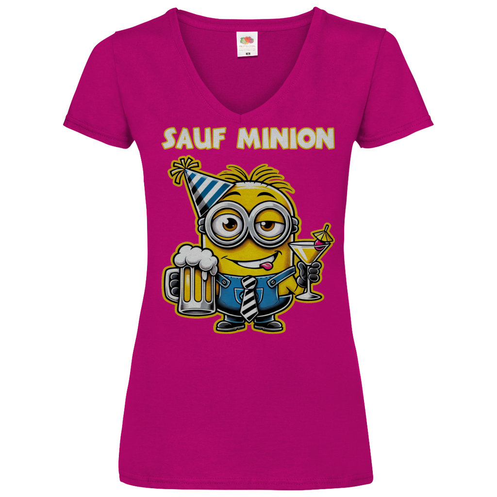 Sauf Minion - V-Neck Damenshirt