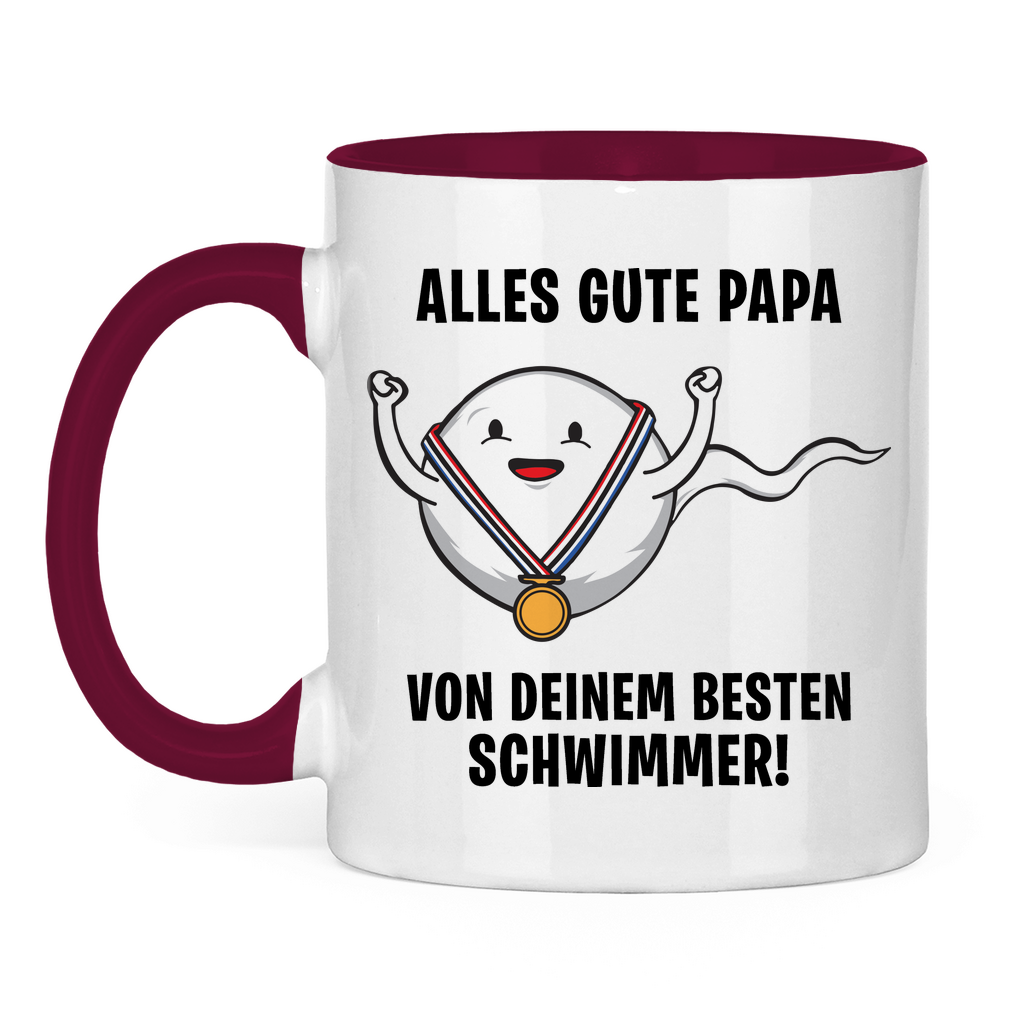 Alles gute Papa von deinem besten Schwimmer! - Tasse zweifarbig