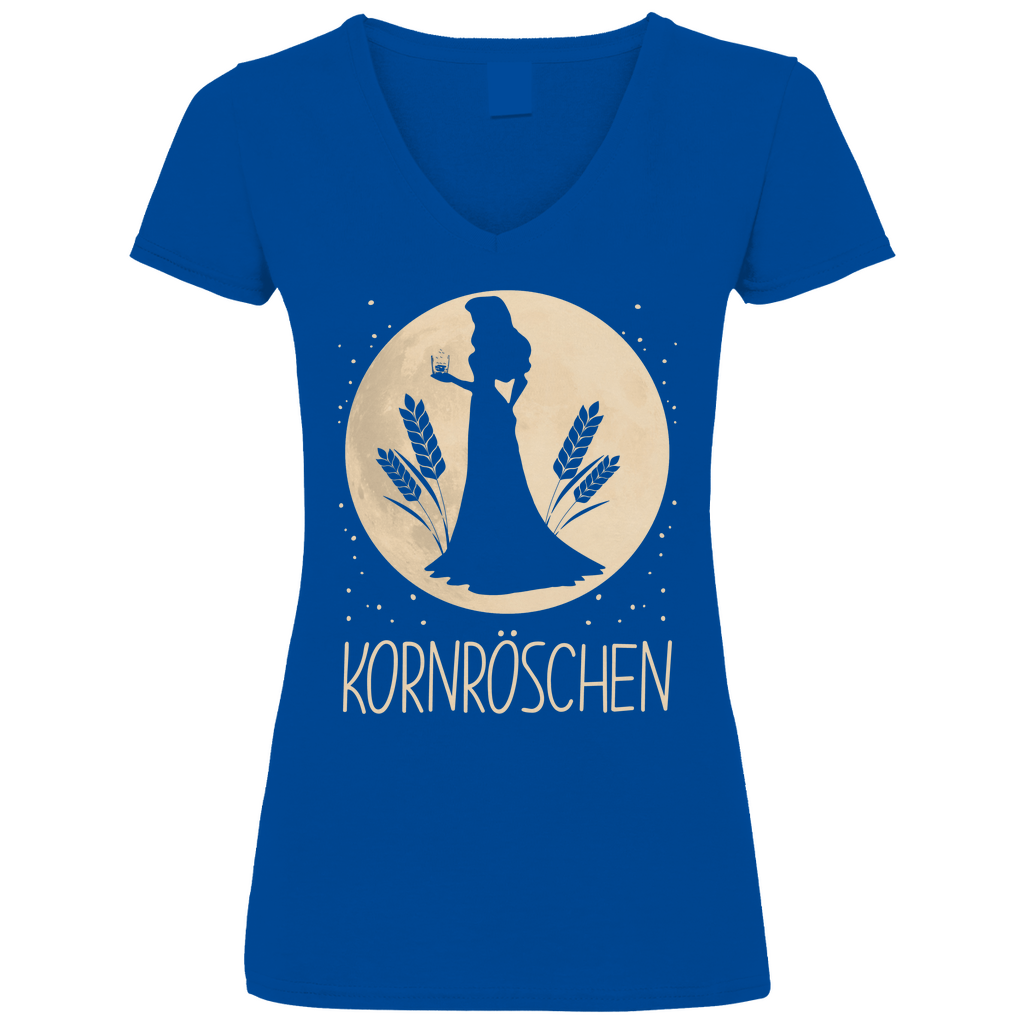 Mond Prinzessin - Kornröschen - V-Neck Damenshirt