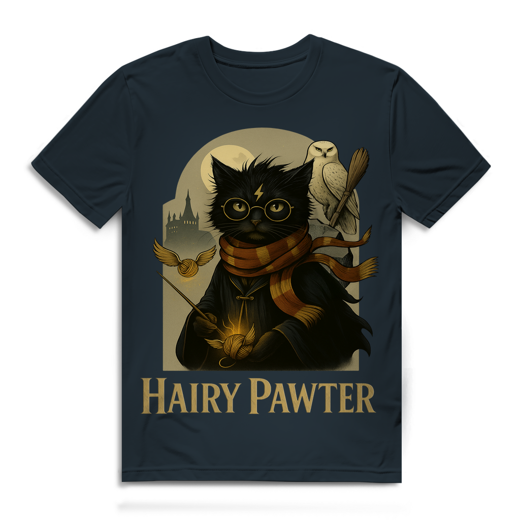 Hairy Pawter Harry Potter Katze - Herren Premium Bio T-Shirt Dark Grey Solid