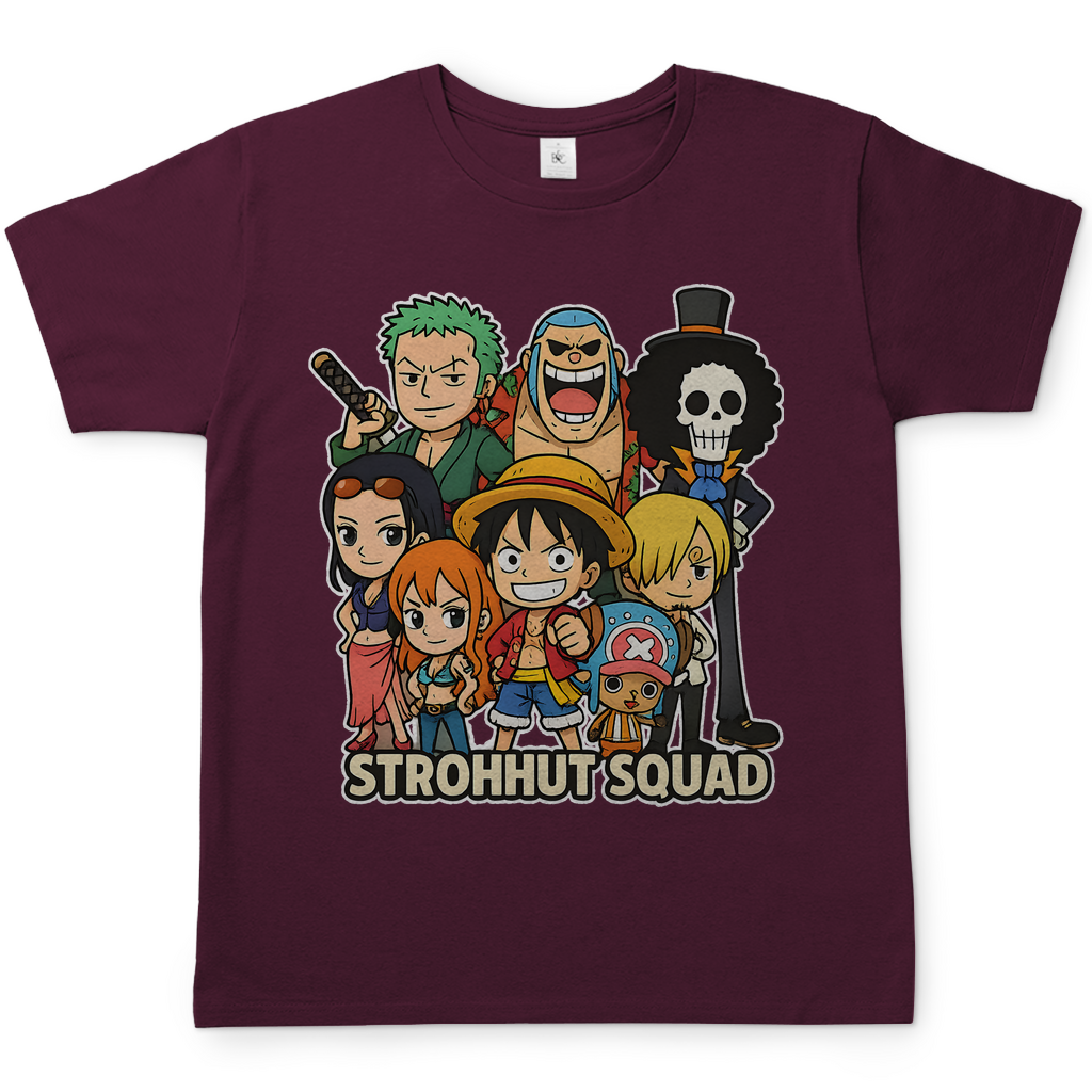 One Piece Strohhut Squad - Herren T-Shirt Burgundy