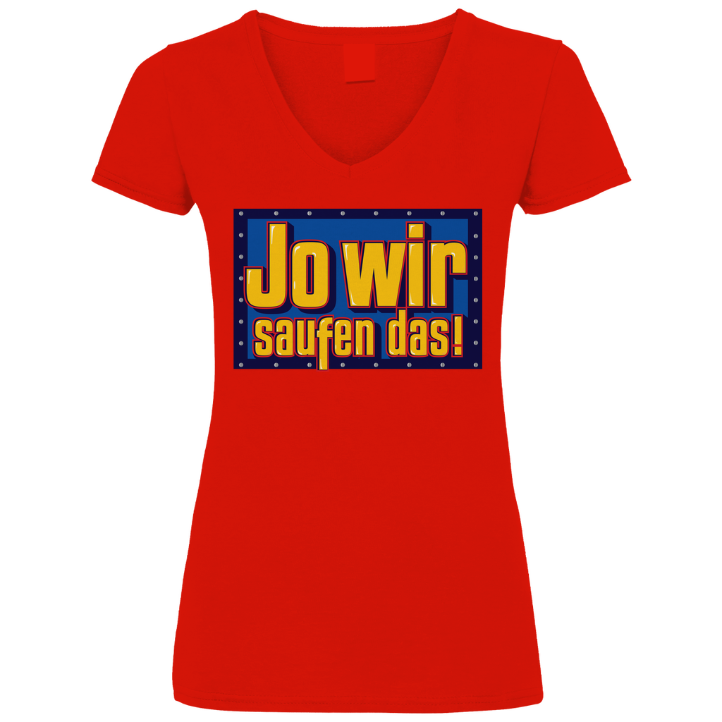 Jo wir saufen das? Bob der Baumeister - V-Neck Damenshirt