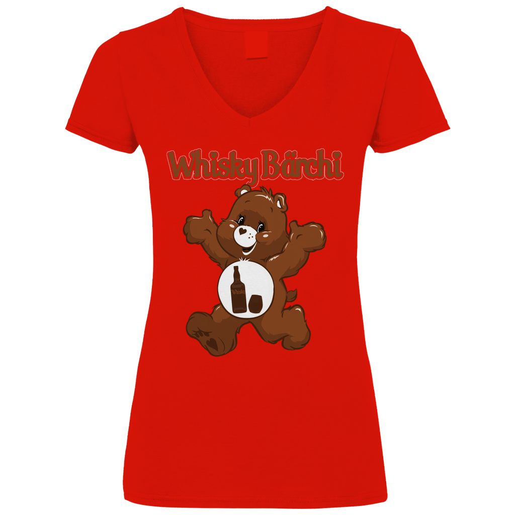 Whisky Bärchi - Glücksbärchi - V-Neck Damenshirt