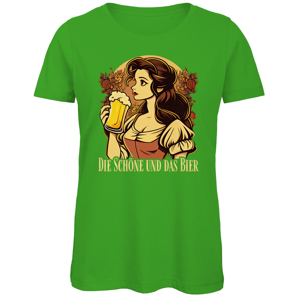 Die Schöne und das Bier Belle - Damen Premium Bio T-Shirt Real Green