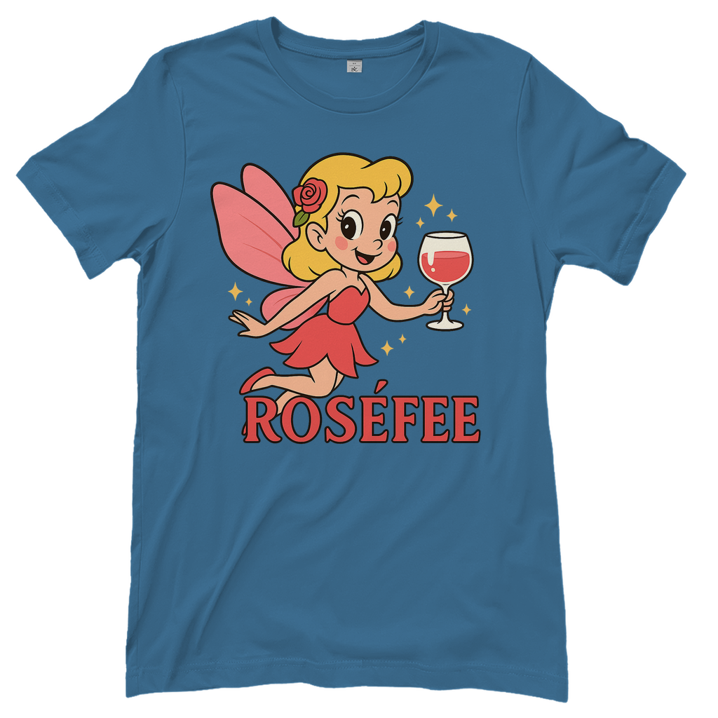 Damen T-Shirt ROSÉFEE – Rosé Wein Fee Motiv Stone Blue