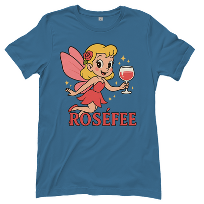 Damen T-Shirt ROSÉFEE – Rosé Wein Fee Motiv Stone Blue