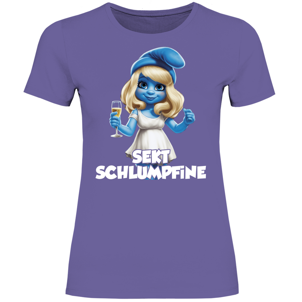 Sekt Schlumpfine Grafik - Damenshirt