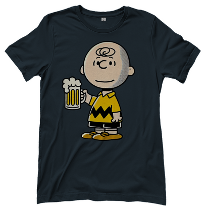 Charly Brown mit Bier -  Die Peanuts - Damenshirt