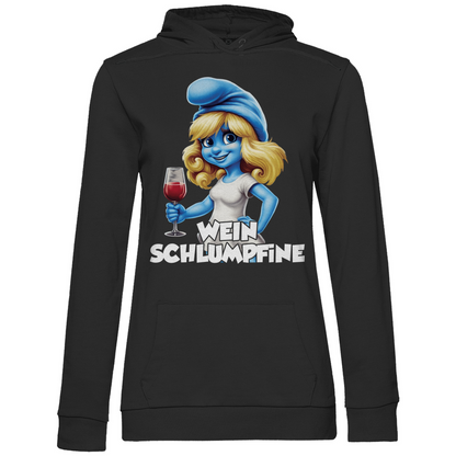 Wein Schlumpfine Grafik - Damen Hoodie Black