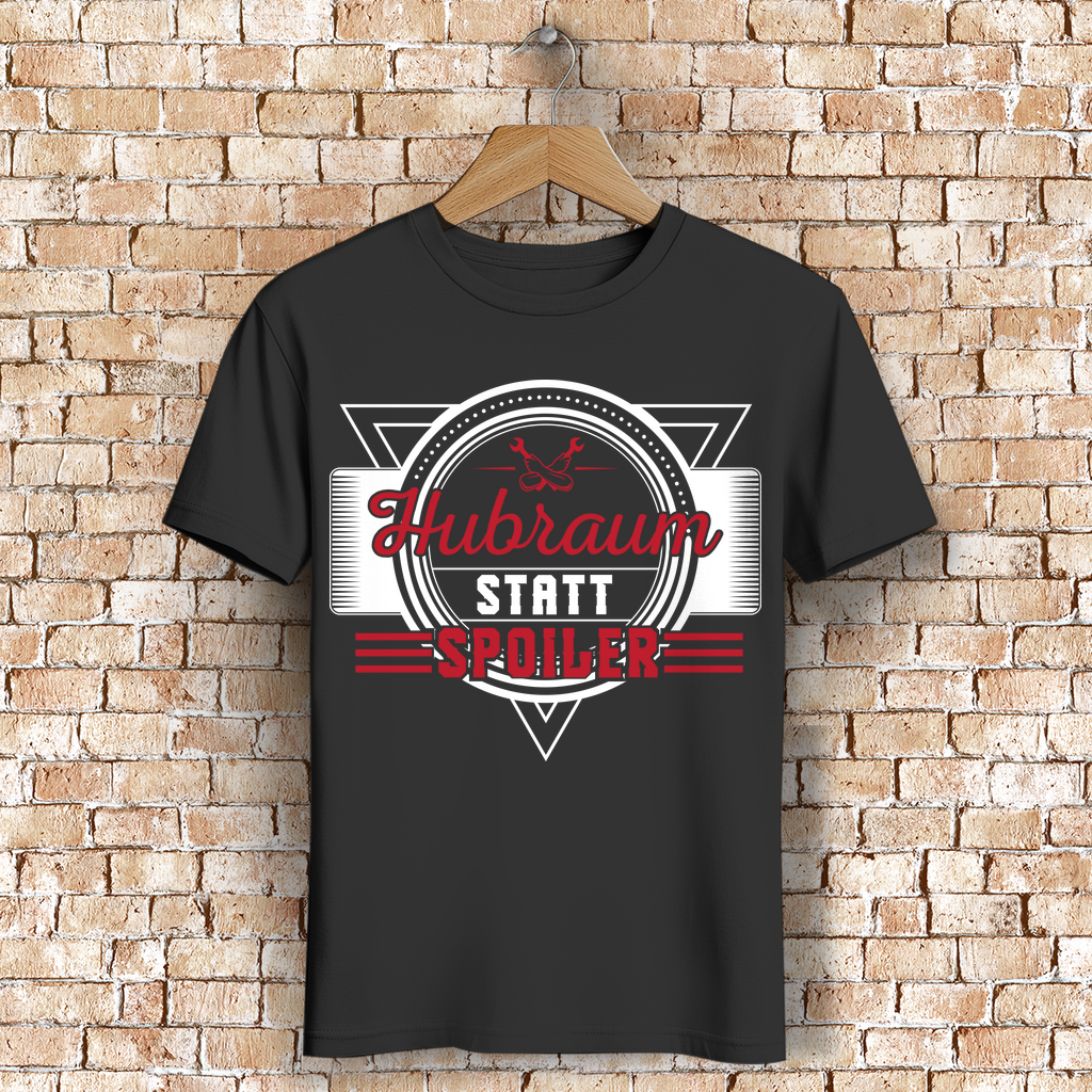 Hubraum statt Spoiler – Männer Auto Shirt für echte Schrauber – Bio Baumwolle