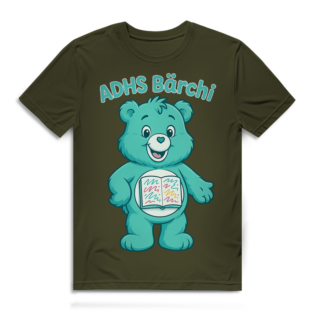 ADHS Bärchi - Glücksbärchi - Herren Premium Bio T-Shirt Khaki