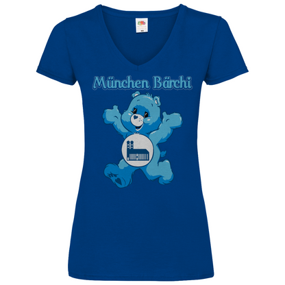 München Bärchi - Glücksbärchi - V-Neck Damenshirt Royal Blue