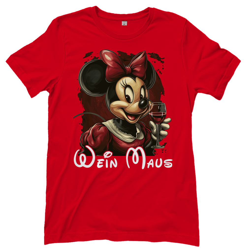 Wein Maus Retro - Damenshirt Red