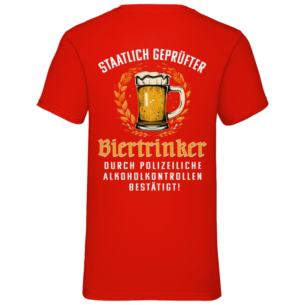 Staatlich geprüfter Biertrinker - Herren V-Neck Shirt