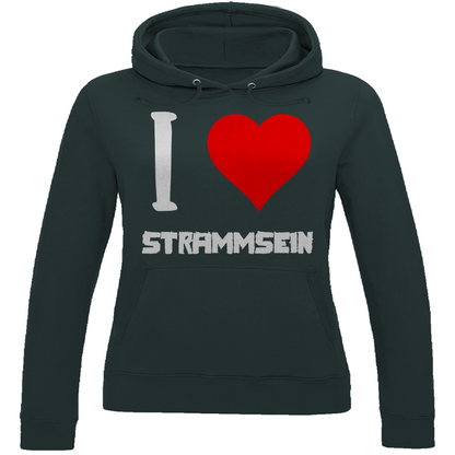 I love Strammsein - Damen Hoodie Charcoal (Heather)