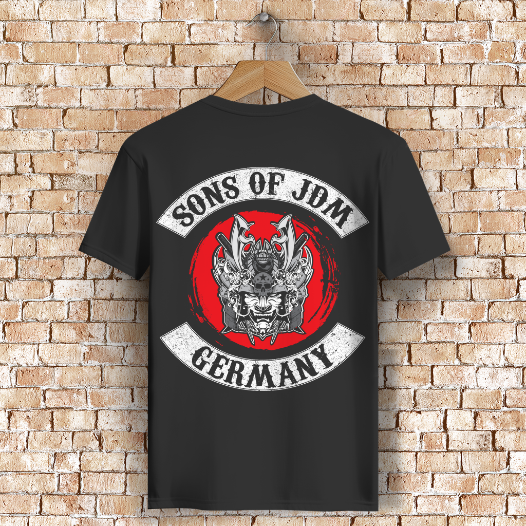 Sons of JDM Shirt Herren – Rückenprint Samurai – JDM Germany Tuning