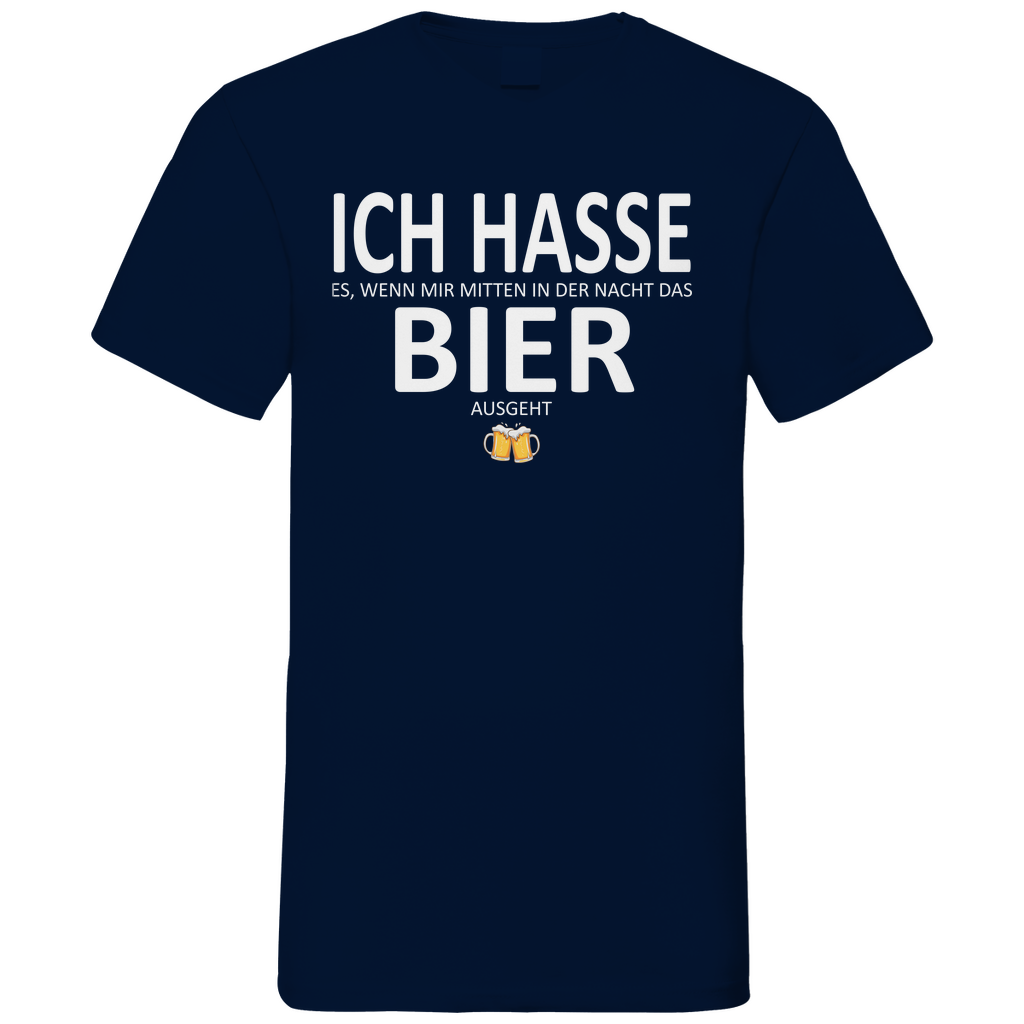 Hasse es wenn mir Bier ausgeht - Herren V-Neck Shirt Navy