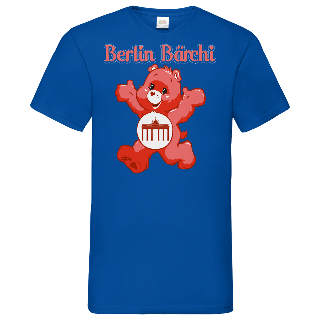 Berlin Bärchi - Glücksbärchi - Herren V-Neck Shirt Royal Blue