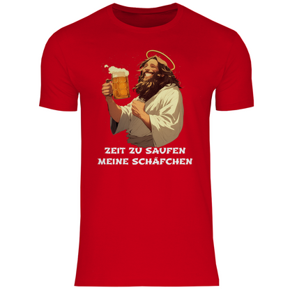 Zeit zu saufen meine Schäfchen - Herren Shirt Red