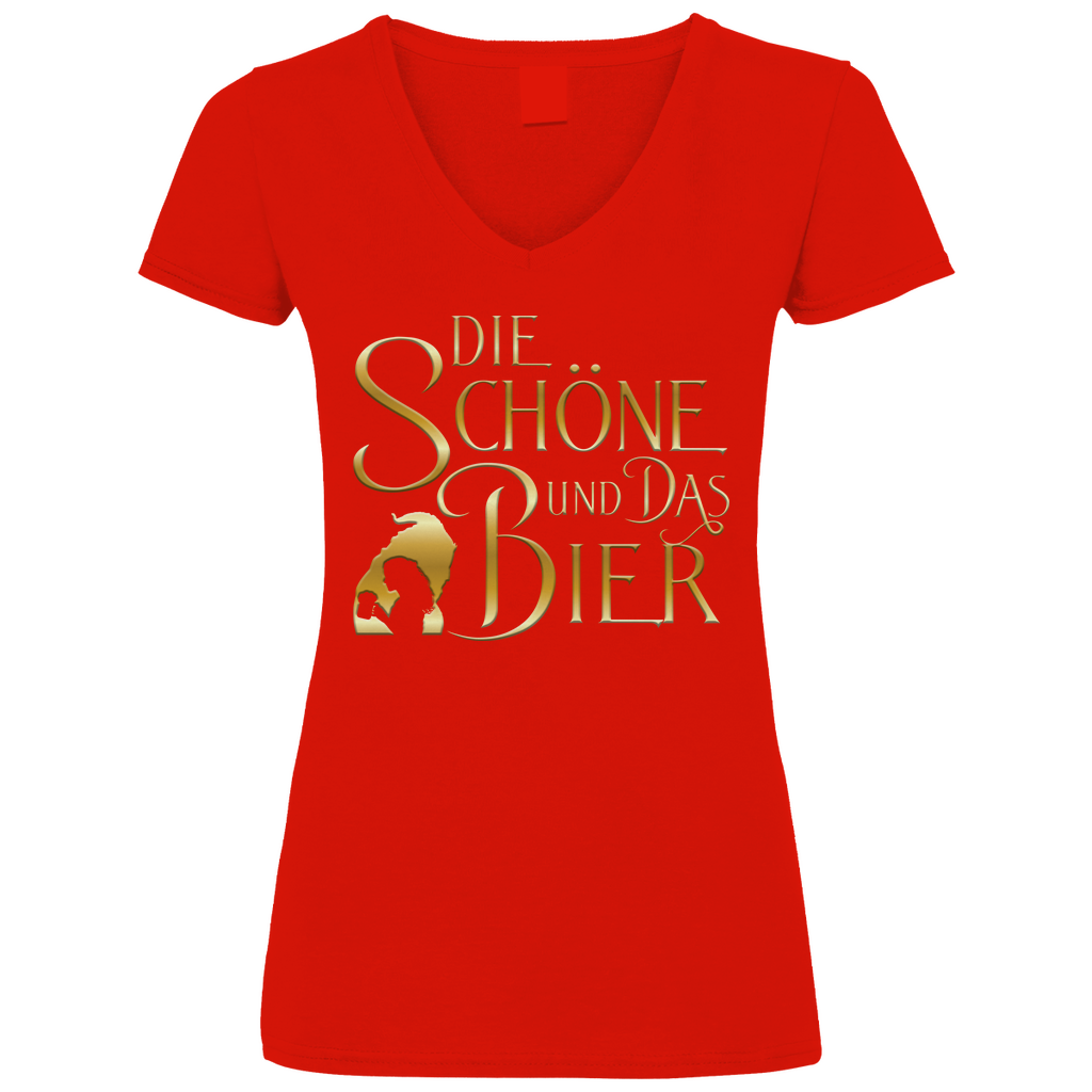 Die Schöne und das Biest Bier - V-Neck Damenshirt