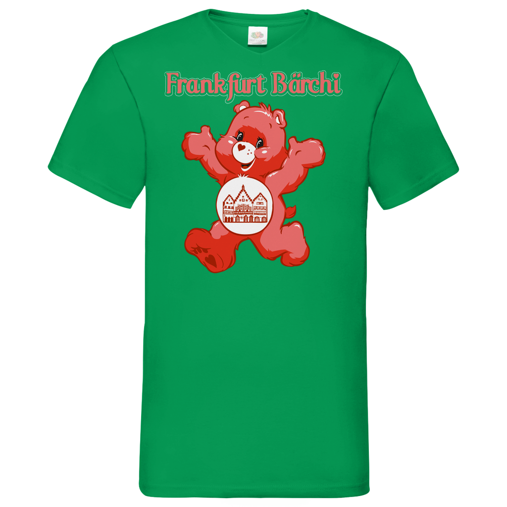 Frankfurt Bärchi - Glücksbärchi - Herren V-Neck Shirt Kelly Green