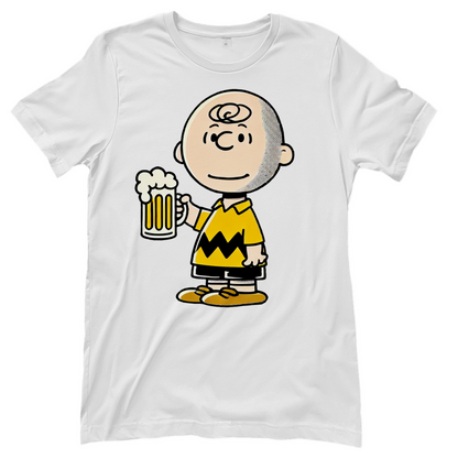 Charly Brown mit Bier -  Die Peanuts - Damenshirt