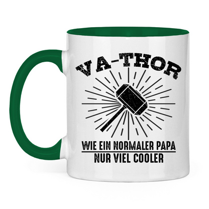 Va-Thor wie ein normaler Papa nur viel cooler - Tasse zweifarbig