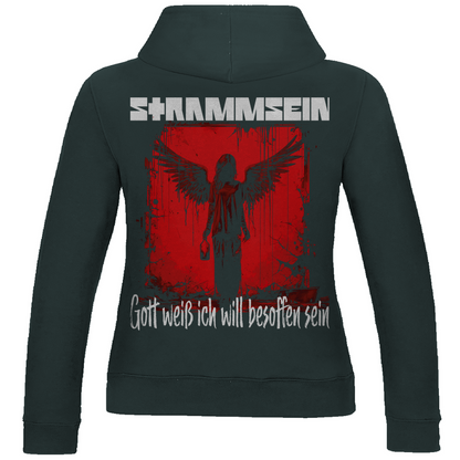Strammsein Gott weiß ich will besoffen sein - Damen Hoodie Charcoal (Heather)