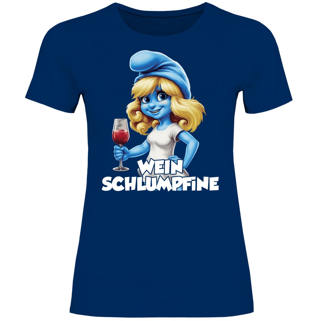 Wein Schlumpfine Grafik - Damenshirt