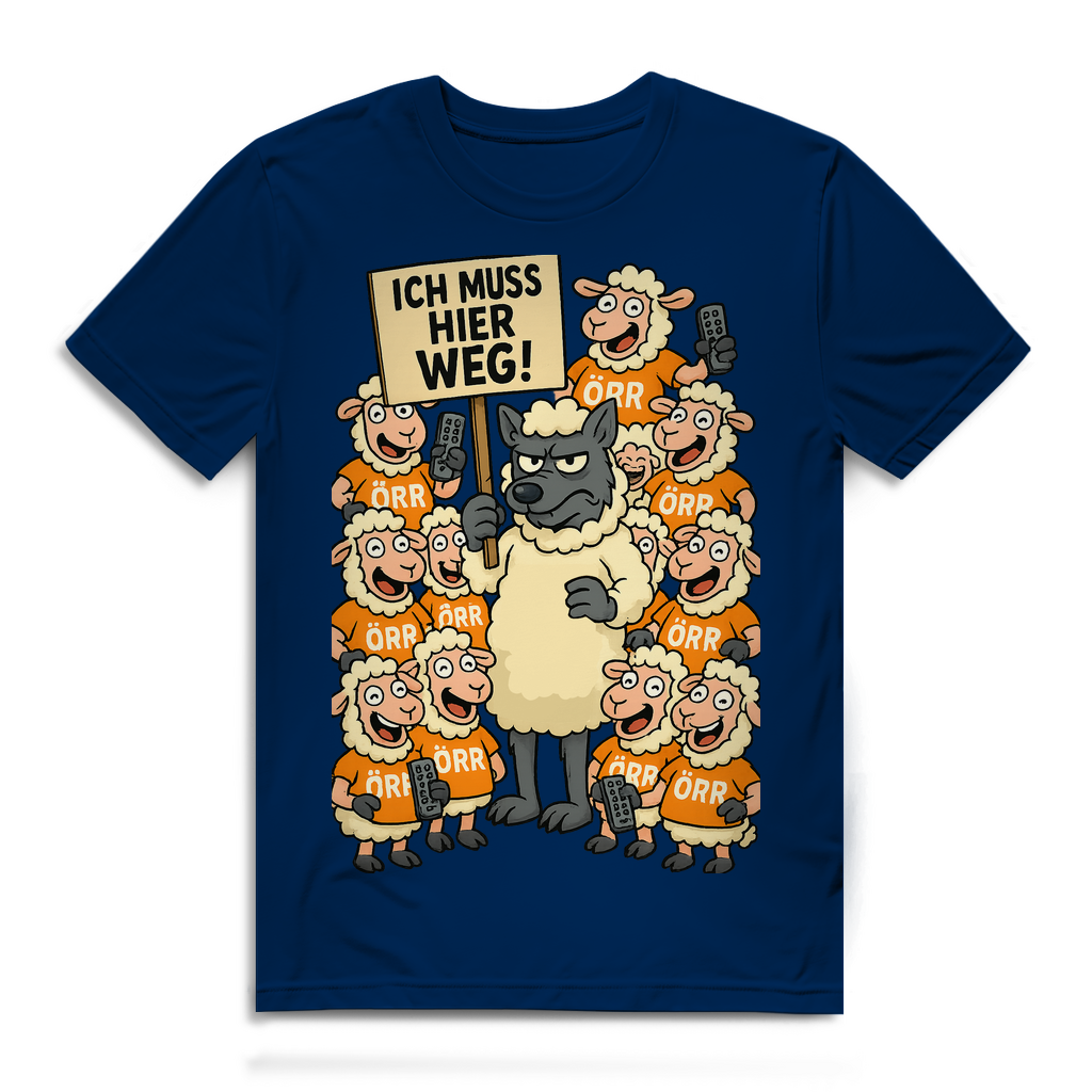 Wolf unter Schlafschafen ich muss hier weg - Herren Premium Bio T-Shirt Navy